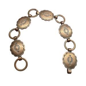 Antique 1970s Southwestern Copper Concho Bracelet